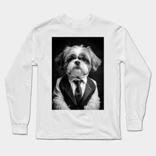 Dog Breed Shih Tzu in Suit Long Sleeve T-Shirt